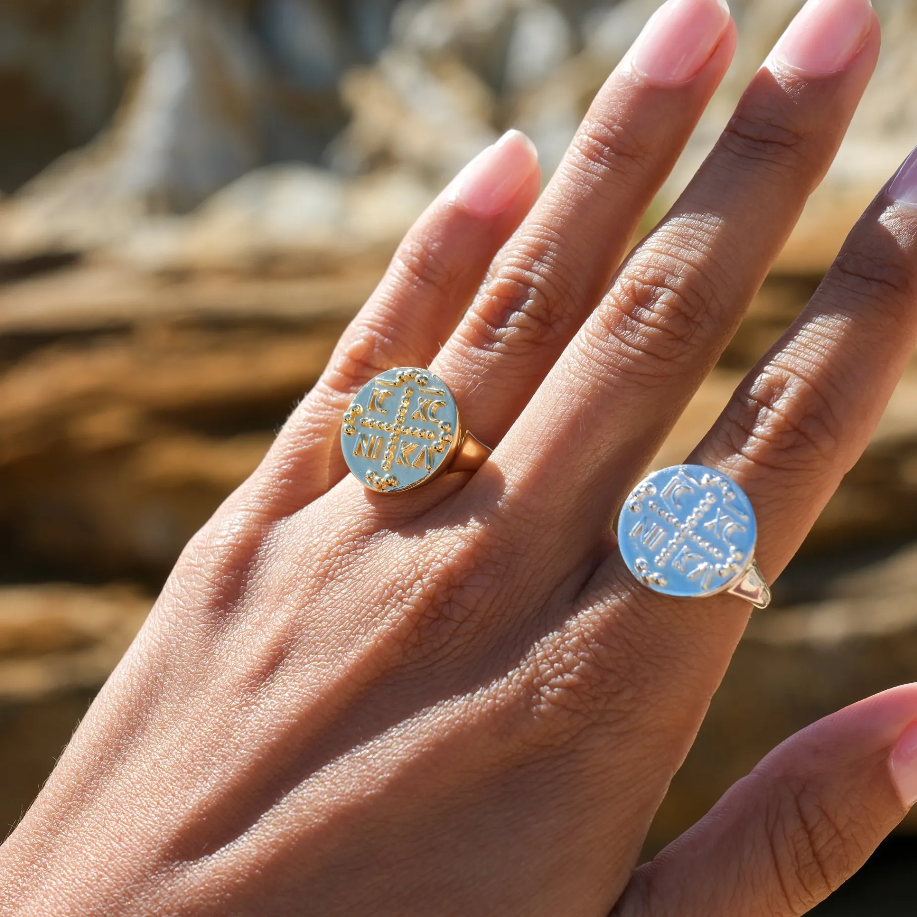 NIKA ICXC Byzantine coin ring