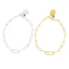 Paperclip Pendant Link Bracelet
