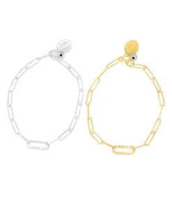 Paperclip Pendant Link Bracelet
