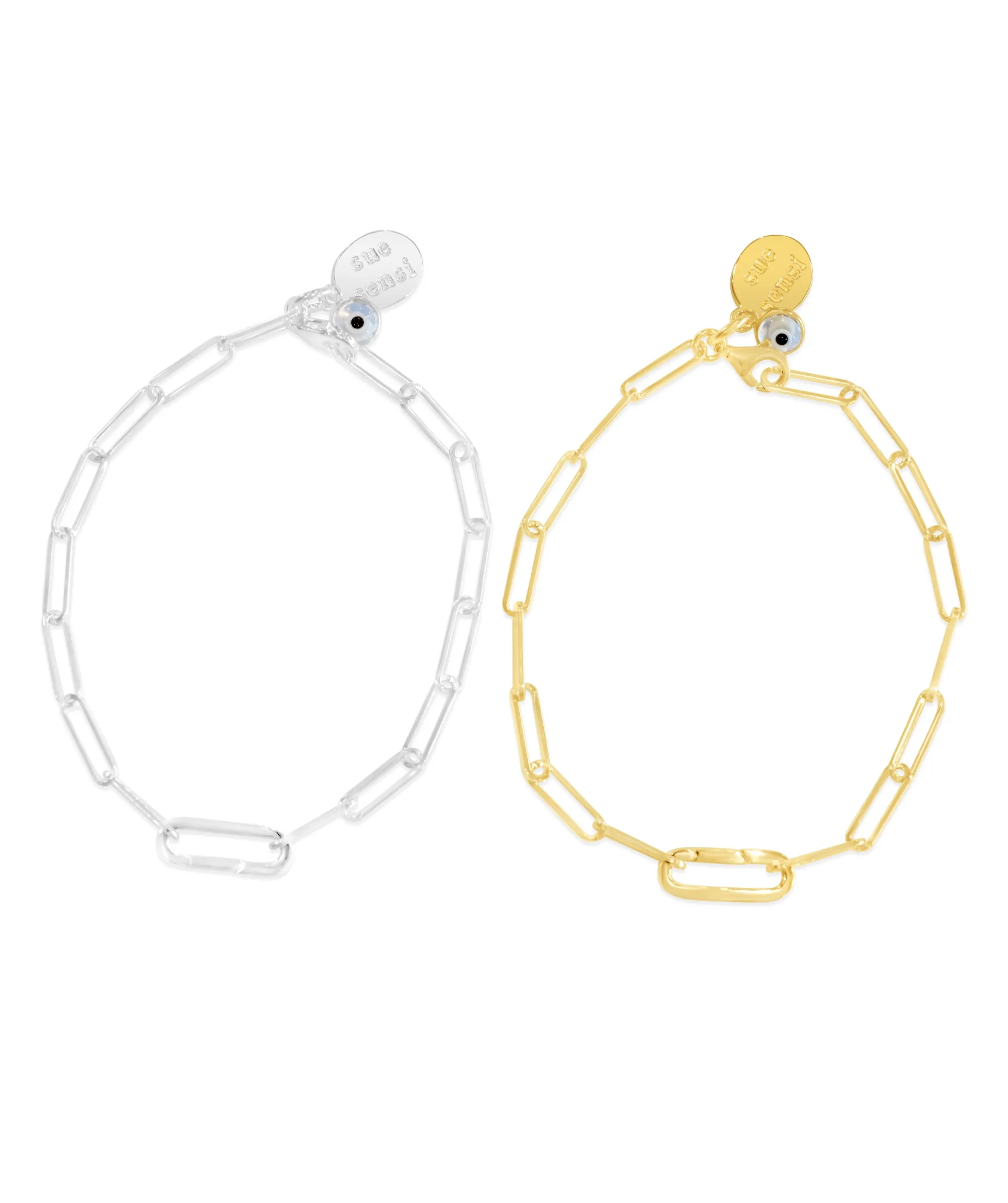 Paperclip Pendant Link Bracelet