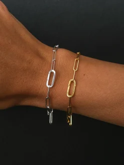 Paperclip Pendant Link Bracelet