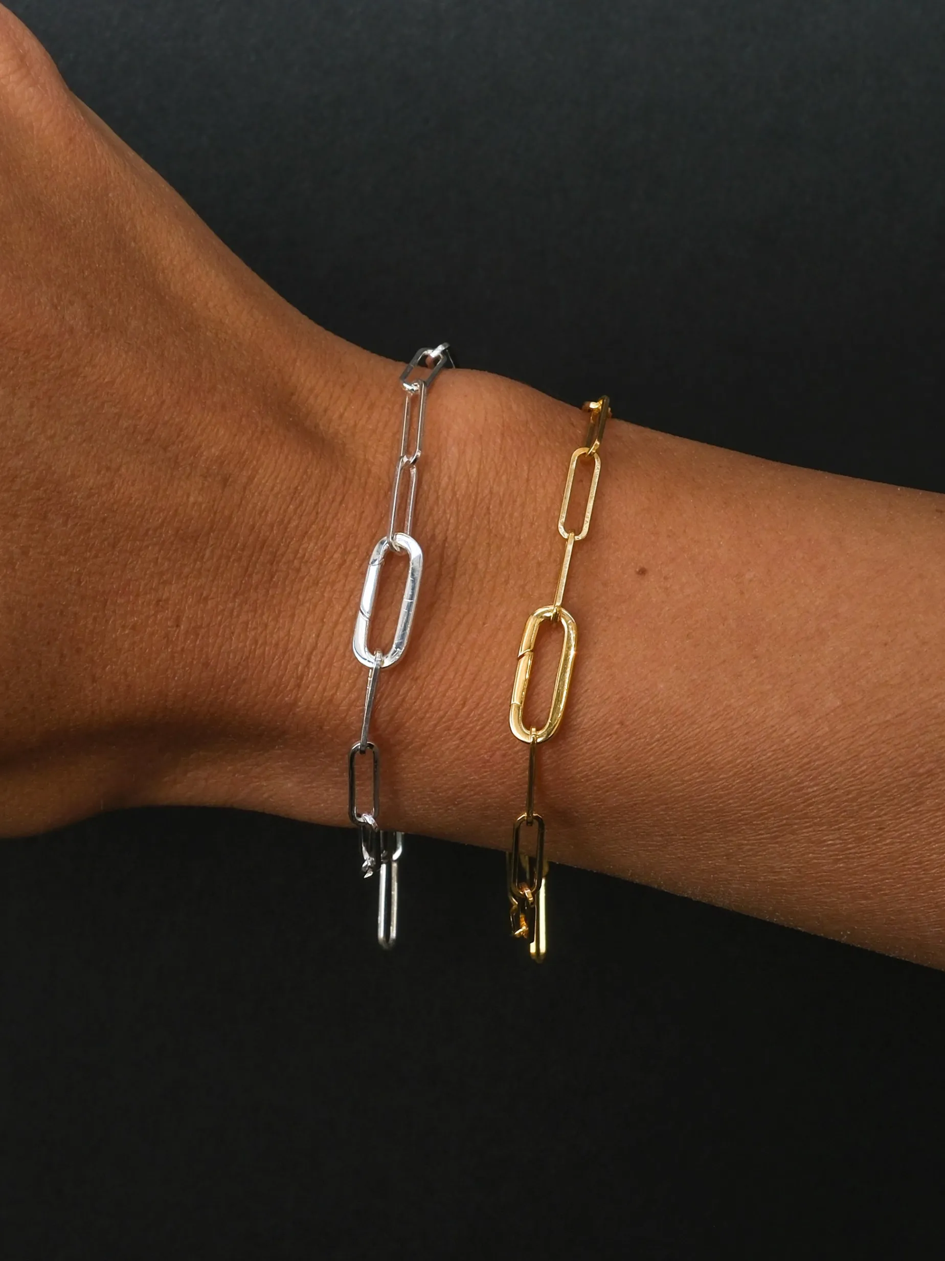 Paperclip Pendant Link Bracelet