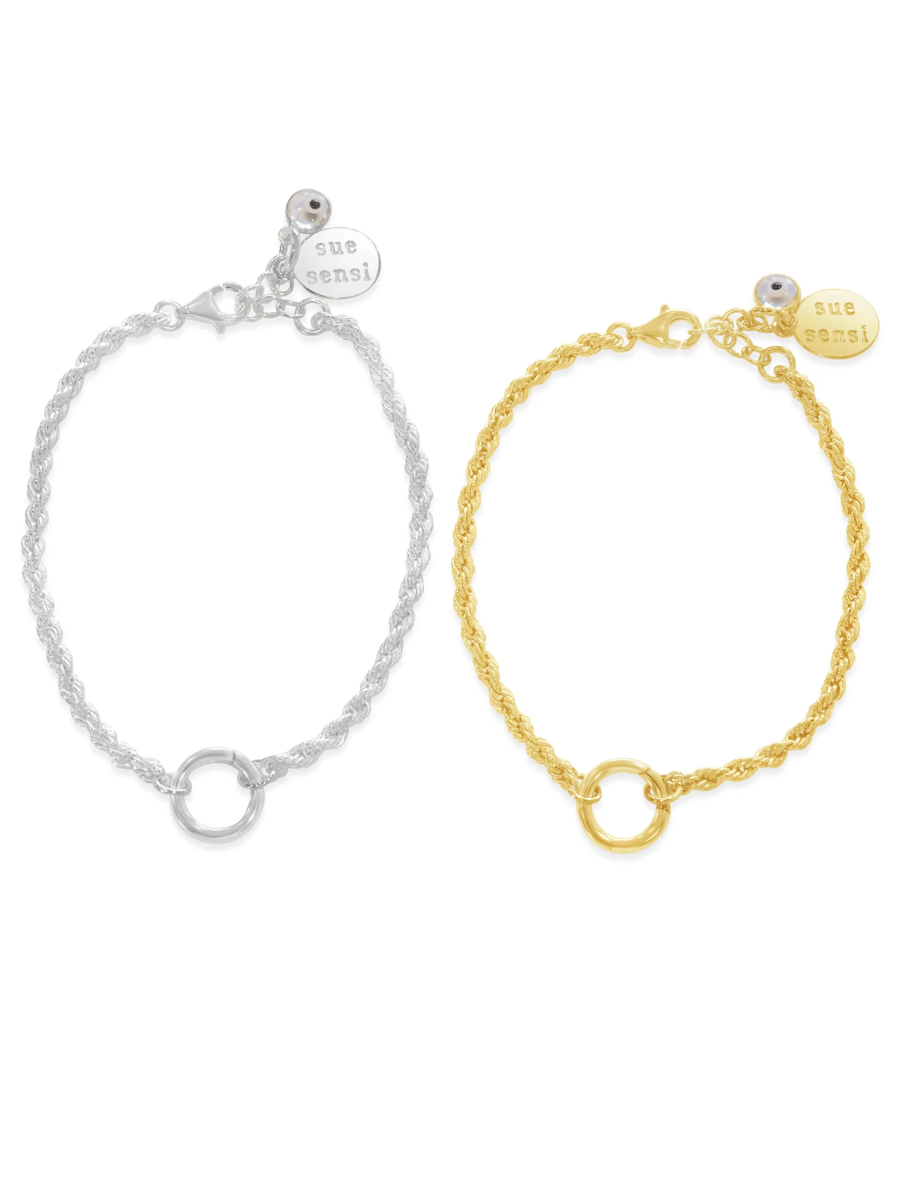 Rope Chain Pendant Link Bracelet