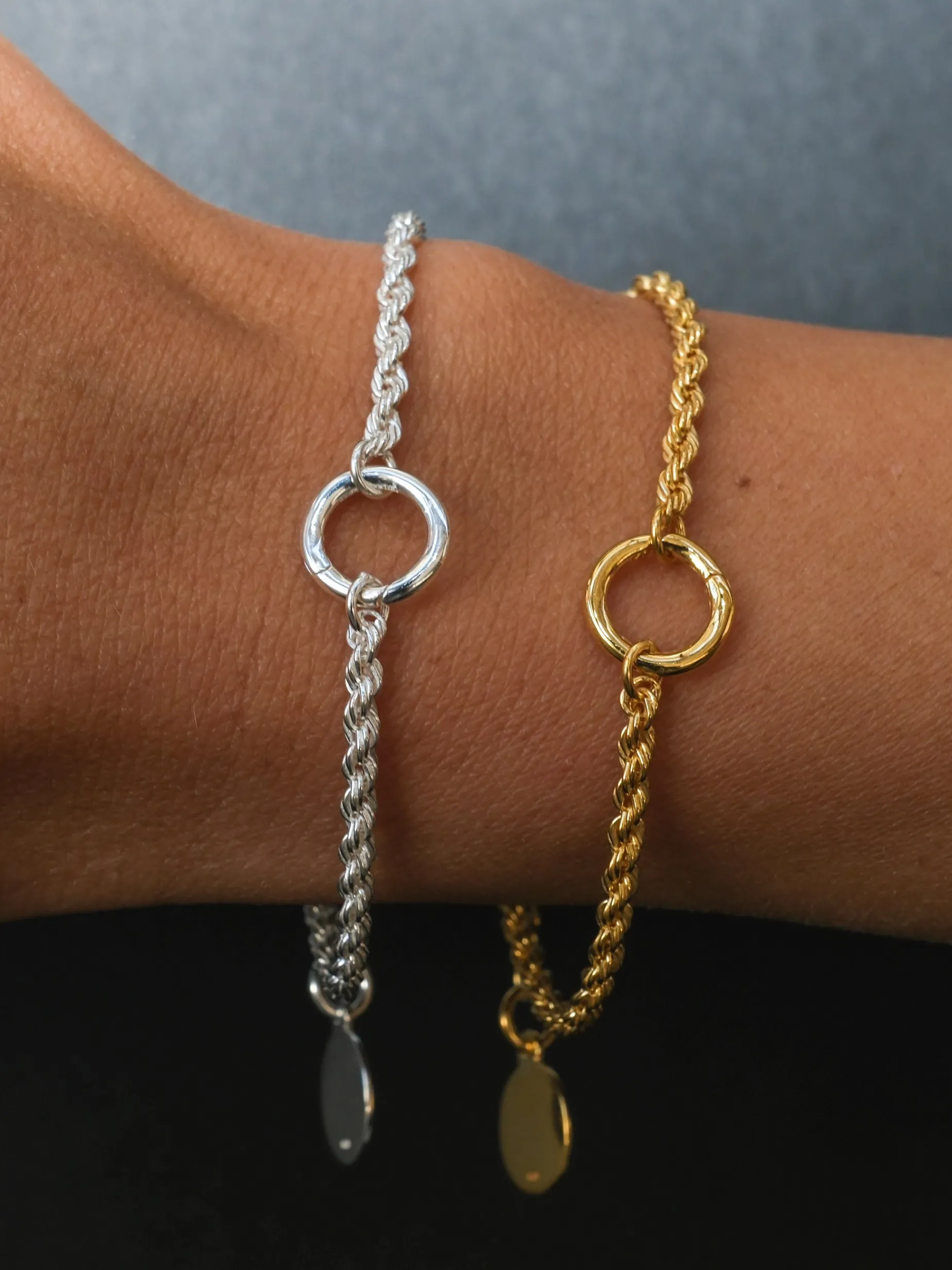 Rope Chain Pendant Link Bracelet